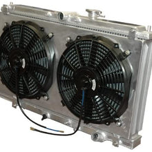 Yonaka Compatible with 1997-2001 Honda Prelude Aluminum Dual Core Lightweight Performance Radiator w/Fans & Shroud Kit