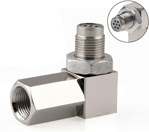 90 Degree Real Mini Catalytic Converter Oxygen O2 Sensor Socket (304 Stainless Steel)