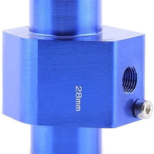 Water Temp Joint Pipe 26mm 40mm Universal Aluminum Alloy Car Water Temp Joint Pipe Hose Temperature Sensor Adapter Blue Temperature Sensor Adapter Radiator Hose(28MM)