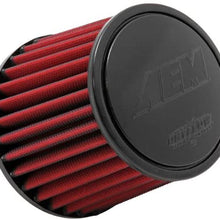 AEM 21-203D Universal DryFlow Clamp-On Air Filter: Round Tapered; 3 in (76 mm) Flange ID; 5.125 in (130 mm) Height; 6 in (152 mm) Base; 5.125 in (130 mm) Top