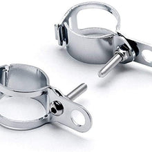 Yc 2 Pcs Motorbike Turn Signal Mount Bracket Universal Indicator Fork Bracket Clamp Headlight Holde 30-43mm Metal Fork Relocation Clamps Brackets (Chrome)