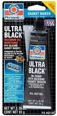 ULTRA BLACK Gasket Maker, 3.35 oz. tube carded, CASE OF 12 (82180-C)