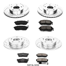 Power Stop K2704 Front and Rear Z23 Carbon Fiber Brake Pads with Drilled & Slotted Brake Rotors Kit