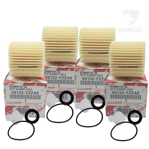 GENUINE OEM TOYOTA Oil Filter 04152-YZZA6 (4PK) with DIINGO Plug Oil Drain Gasket 90430-12031 (4PK) Fit for Lexus and Toyota Prius V Prius Plug In Prius Matrix Corolla C-HR Scion iM xD CT200h