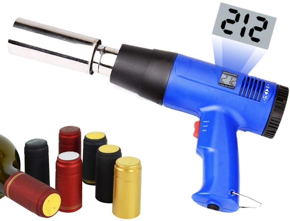 KUNHEWUHUA PVC Capsule Shrinking Machine Wine Bottle Capsule Sealing Machine LCD display Stepless Temperature Adjustment 110v USA/CA Plug