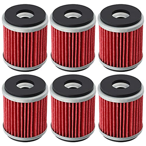 SocketGas HF141 Oil Filter Replacement for Yamaha 5TA-13440-00 5YP-E3440-00 WR250F WR250R WR250X WR450F XT250 YFM250R YFZ450 YZ250F YZ450F - 6 PCS