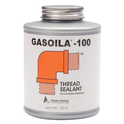 Gasoila 100 Soft-Set Thread Sealant, -50 to 450 Degree F, For Corrosive Chemicals, 1/4 Pint Brush
