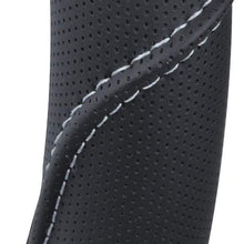 BDK UltraSport Steering Wheel Cover - Perforated Microfiber Leather with Carbon Fiber Detail & Contrast Stitching (Silver Chrome)