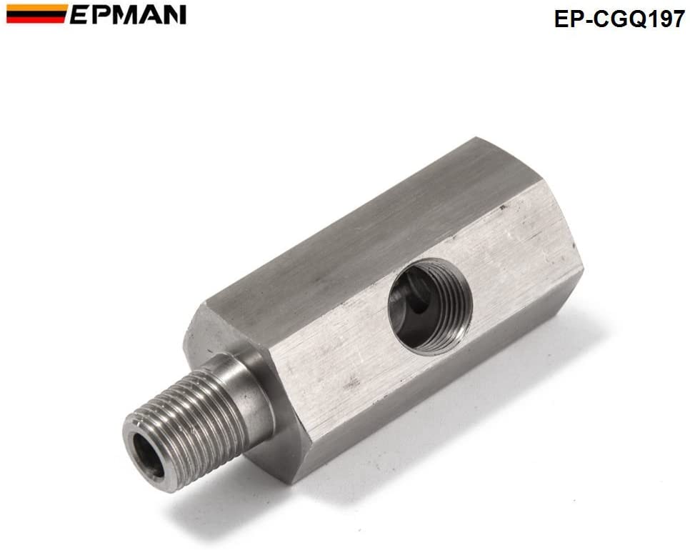 EPMAN 1/8'' BSPT Oil Pressure Sensor Tee to NPT Adapter Turbo Supply Feed Line Gauge