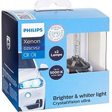 Philips 85122CVS2 D2S CrystalVision ultra Authentic Xenon HID Headlight Bulb, 2 Pack