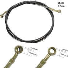 ZENITHKE black Motorcycle Braided Steel Brake Clutch Oil Hoses Line Pipe (Oil Hose Length 1.5m)