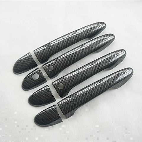 1 Set Sport Carbon Fiber Style Door Handle Cover Trim for Mazda 2 3 6 CX-3 CX-5 CX-9 (with Keyless Holes)