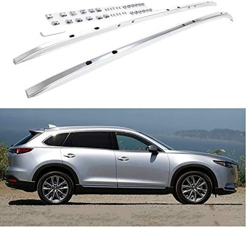 SAREMAS Silver Roof Side Rail bar for Mazda CX9 CX-9 2016-2020 2021 Roof Rail Roof Rack Luggage Carrier