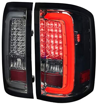 For GMC Sierra 1500 2500HD 3500HD Smoke Rear Brake Lamps LED Tail Lights Replacement