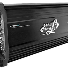 Lanzar Amplifier Car Audio, 3,000 Watt, 5 Channel, 2 Ohm, Bridgeable 4 Ohm, MOSFET, RCA Input, Bass Boost, Mobile Audio, Amplifier for Car Speakers, Car Electronics, Wireless Bluetooth (HTG558BT)