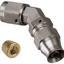 Stainless Steel 45 Degree Swivel Female -3AN 3/8-24 Thread to AN3 PTFE Hose End Brake Fitting For Teflon Hose with Brass Olive Insert