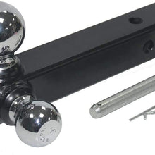 OPENROAD 3 BallsTrailer Hitch Mount ,2 Inch Receiver Hitch Towing Ball Hitch (Chrome Ball, Hollow Shank,5/8 Safety LOCK)