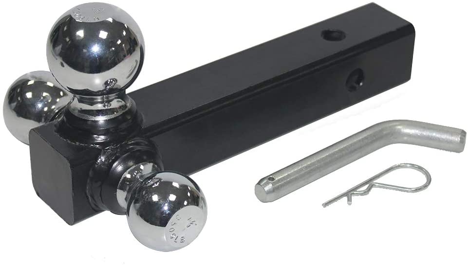 OPENROAD 3 BallsTrailer Hitch Mount ,2 Inch Receiver Hitch Towing Ball Hitch (Chrome Ball, Hollow Shank,5/8 Safety LOCK)