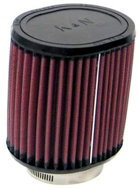 K&N Universal Clamp-On Air Filter: High Performance, Premium, Washable, Replacement Engine Filter: Flange Diameter: 2.4375 In, Filter Height: 5 In, Flange Length: 1 In, Shape: Oval, RU-1220