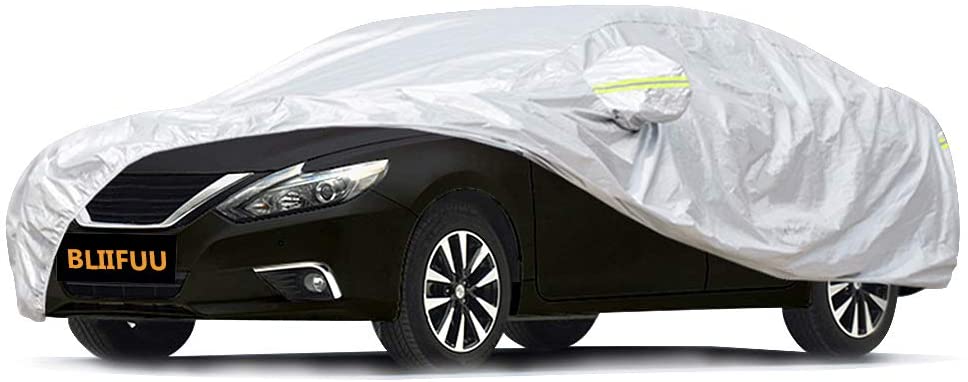 Bliifuu Sedan Car Cover Waterproof/Windproof/Snowproof/Sun UV Protection for Outdoor Indoor, Breathable Full Car Cover Fit Sedan 197