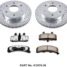 Power Stop KC1970-36 Z36 Truck & Tow Front Caliper Kit-Drilled/Slotted Brake Rotors, Carbon-Fiber Ceramic Brake Pads, Calipers
