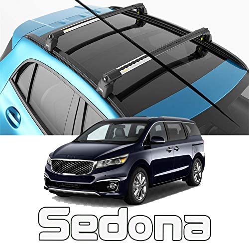 Turtle Brand Kia Sedona Roof Rack Bars for Vehicles with Flush Roof Rails Black (Silver) (Silver)