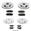 Power Stop K4141 Front and Rear Z23 Carbon Fiber Brake Pads with Drilled & Slotted Brake Rotors Kit