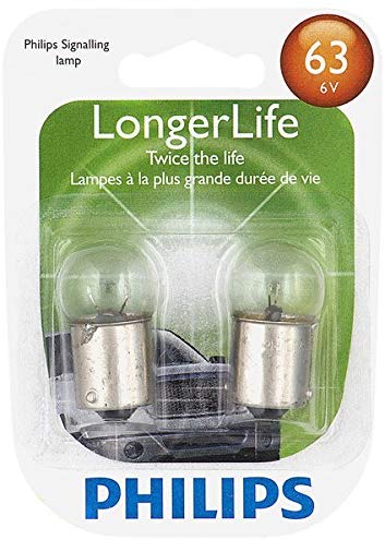 Philips 63 LongerLife Miniature Bulb, 2 Pack