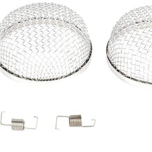 CTCAUTO RV Camper Heater Exhaust Vents 2.8 inch diameter Stainless Steel Mesh Screens RV Furnace Vent cover Screen Flying Insect Bug Cover - Installation Tool Included 2 pack