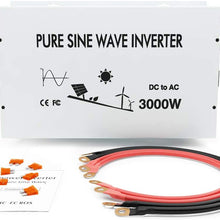 WZRELB 5000W Pure Sine Wave Power Inverter 24V DC to 120V AC Converter Off Grid Generator Home Power Supply