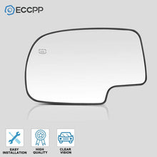 ECCPP Mirror Glass Power Heated Driver Side(LH) Replacement fit for Chevy Avalanche Suburban Silverado Tahoe GMC Sierra Hybrid Classic Yukon