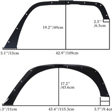 YITAMOTOR Steel Fender Flares Kit Compatible for 2007-2018 Jeep Wrangler Unlimited JK (2/4 Doors), Heavy-duty Off Road Style Front Rear Flat, 4 Pack