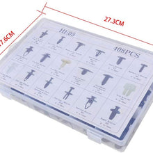 OCPTY 408 Pcs Nylon Bumper Fasteners Fender Rivet Clips Push Type Car Retainer Kit - Fit for GM Ford