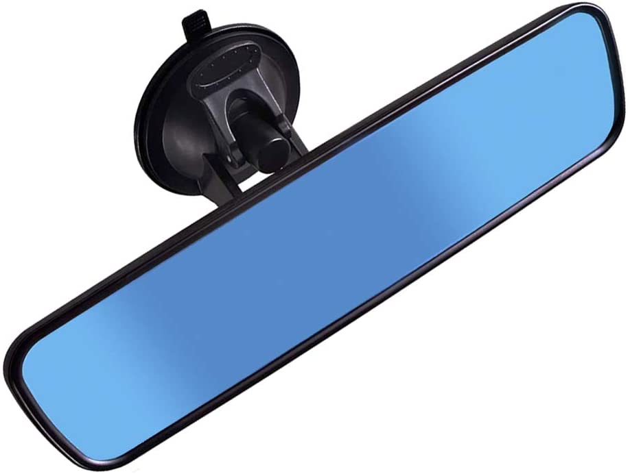 Heart Horse Anti Glare Rear View Mirror, Suction Cup Universal Rearview Mirror for Car Truck, Adjustable Interior Windshield Blue Mirror Reduce Blind Spot (Anti-Glare, 9.65'')