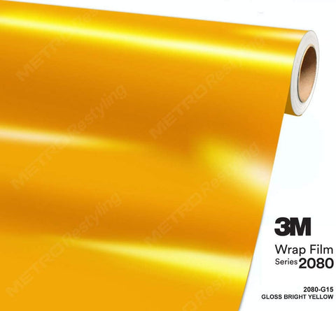 3M 1080 G15 GLOSS BRIGHT YELLOW 3in x 5in (SAMPLE SIZE) Car Wrap Vinyl Film