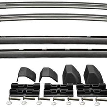 Roof Rack Cross Bars Compatible With 2002-2012 Land Rover Range Rover HSE, Factory Style Polish Aluminum Roof Top Bar Luggage Carrier by IKON MOTORSPORTS, 2003 2004 2005 2006 2007 2008 2009 2010