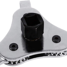 Dismantlement Tool, Delaman 3 Jaw 2 Way Engine Oil Filter Wrench Dual Driver Removal Tool Remover, 65-110MM