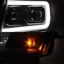 For 2007-2014 Chevy Suburban | Tahoe | Avalanche Left + Right Black LED DRL Projector Head Lights Pair