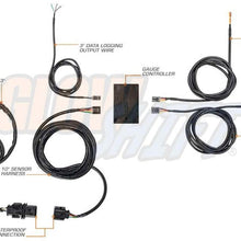 GlowShift Black 7 Series - Kit de calibrador de banda ancha digital de aire y combustible, incluye sensor de oxígeno, salida de registro de datos y tapón de soldadura, pantalla LED azul, lente transparente, 2.047 in