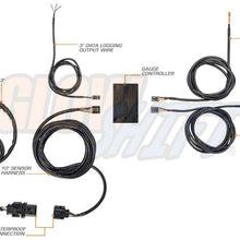 GlowShift Tinted 7 Series Digital Wideband Air/Fuel Ratio AFR Gauge Kit - Includes Oxygen Sensor, Data Logging Output & Weld-in Bung - Smoked Lens - Blue LED Display - 2-1/16" 52mm