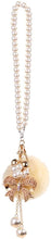 MINI-FACTORY Car Interior Hanging Ornament, Crystal Pearl Butterfly Rearview Mirror Hanging Bling Charm Girly Decoration for Car/Home/Office
