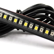 Purishion 2x Universal Flexible LED Turn Signal Tail Brake License Plate Light Integrated for Motorcycle Bike ATV Car RV SUV, Brake/Running Tail Light(2Pack) (Amber White)