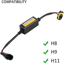 GreceYou 2pcs H8/H9/H11 Car LED Headlight Anti Flicker Error Free Resistor Canceller Decoder