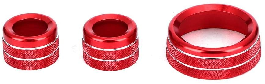 Gorgeri 3pcs Aluminum Alloy Left Drive Air Conditioning Knobs Circle Trim Fit for X1 2013-2015(Red)