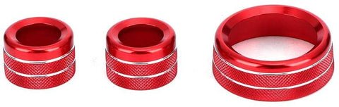 Gorgeri 3pcs Aluminum Alloy Left Drive Air Conditioning Knobs Circle Trim Fit for X1 2013-2015(Red)