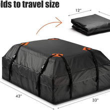 Desire Sky Car Roof Bag Cargo Carrier, 15 Cubic Feet Waterproof Rooftop Luggage Bag Vehicle Softshell Carriers with 6 Reinforced Straps and Storage Carrying Bag for All Vehicle with/Without Rack