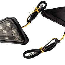 Yolu 2PCS Motorcycle Amber LED Signal Lights Indicator Lights 18-Leds, 12V Triangle Flush Mount Blinkers Indicator Lights, Universal Clear Strobe Marker lights