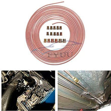 50 ft Copper Nickel Steel 3/16 Inch OD Roll Brake Line Tubing Kit & 16 Pcs Assort Fittings SAE Flare Nuts Leak and Vibration Resistance Easy to Bend Universal for Industrial and Commercial Uses