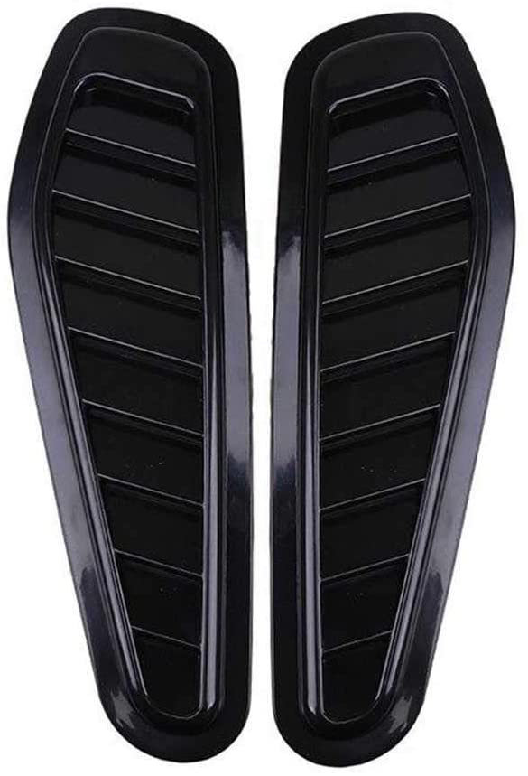 LSJVFK 1 Pair Universal Car Decorative Air Flow Intake Hood Scoop Vent Bonnet Decorative (Black)