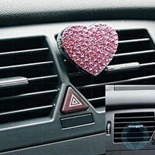 Bestbling Crystal Bling Sparking Car Fragrance Heart Car Diffusser Air Freshener with Vent Clip(Pink)